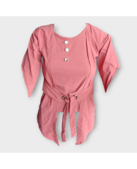 Flea Hand Button Belt Blouse - Pink 