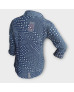 Dotted Chiffon Shirt - Blue