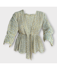 Floral Chiffon Blouse - Cream 