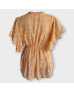 Floral Buttoned Chiffon Blouse - Orange 
