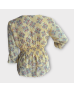 Floral Buttoned Chiffon Blouse- Cream