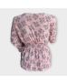 Floral Buttoned Chiffon Blouse - Pink 