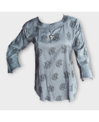 Pendant Pattern Top - Grey