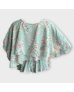 Floral Cape Blouse - Green 