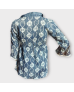 Striped Jean Patterned Blouse - Blue