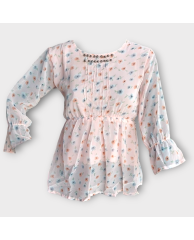 Floral Bead Blouse - Peach 
