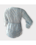 Floral Bead Blouse - Blue 