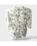 Floral Chiffon Blouse- White ||Green