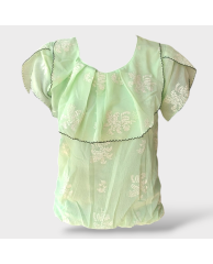 Floral Cape Blouse - Green