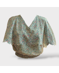 Floral Crop Blouse - Green