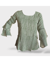 Flea Hand Two Step Blouse - Green