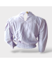 Bar Cotton Crop-top Blouse- Purple