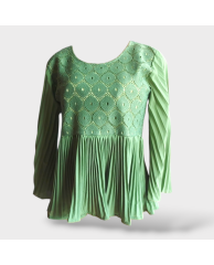 Ruffled Flea Layered Blouse - Green 