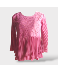 Ruffled Flea Layered Blouse - pink
