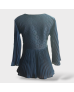 Ruffled Flea Layered Blouse - Blue 