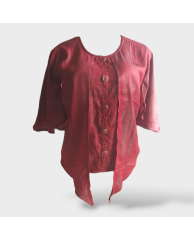 Flea Hand Button Blouse - wine 