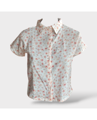 Floral Chiffon Shirt Blouse- Peach