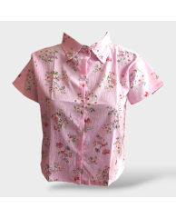Floral Chiffon Shirt Blouse- Pink