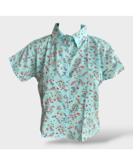Floral Chiffon Shirt Blouse - Green 
