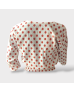 Polka Dot Button Short Sleeve Crop Top - Orange 