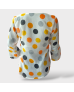 Large Polka Dot Cotton Blouse- Yellow, Orange, Black, Grey