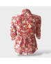 Floral Buttoned Blouse - wine 