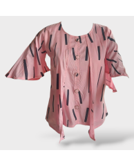 Stripped Cotton Blouse- Pink