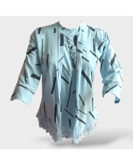 Stripped Cotton Blouse- Blue