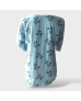 Floral Cotton Long-sleeve Blouse - Blue