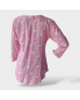 Floral Cotton Long-sleeve Blouse- Pink 2