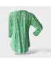 Floral Cotton Long-sleeve Blouse - Green 