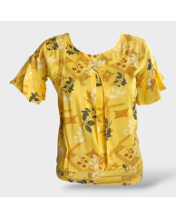 Floral Cotton Blouse- Yellow