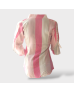 Colorblock Frill Blouse- Pink