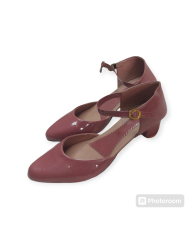 Patent Buckle Heel - Peach 