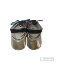 Glittery Butterfly Baby Shoes - Gold