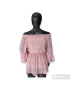 Floral Off Shoulder Chiffon Blouse - Pink