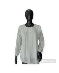 Plain Chiffon Blouse - Grey 