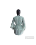 Floral Chiffon Beaded Blouse - Aqua Green 