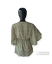 Floral Chiffon Cape Blouse- Green