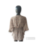 Floral Chiffon Cape Blouse- Nude