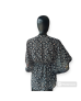 Floral Chiffon Cape Blouse- Black