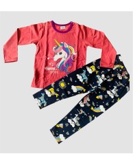 Unicorn red long sleeve pyjamas